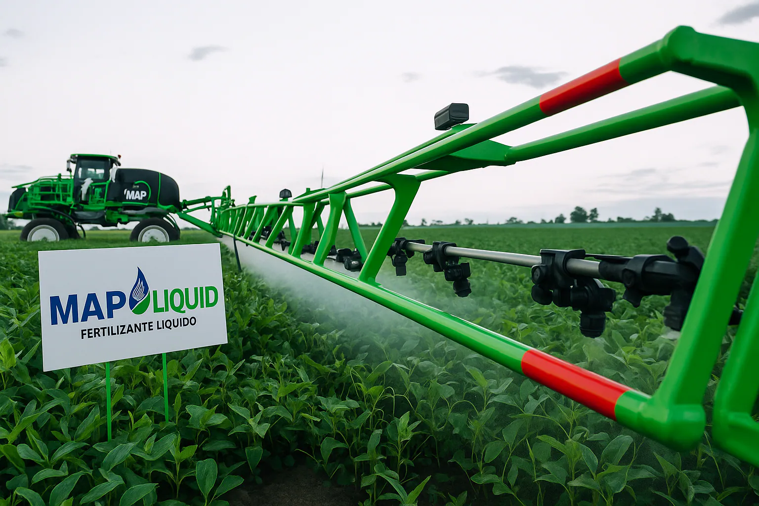 Fertilizante líquido MAPLIQUID aplicado no campo