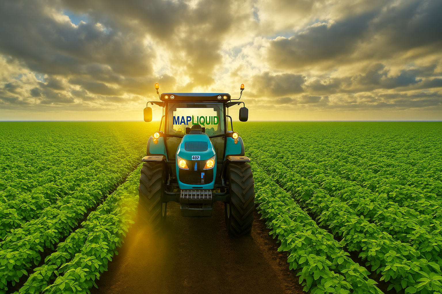 Fertilizante líquido MAPLIQUID aplicado no campo